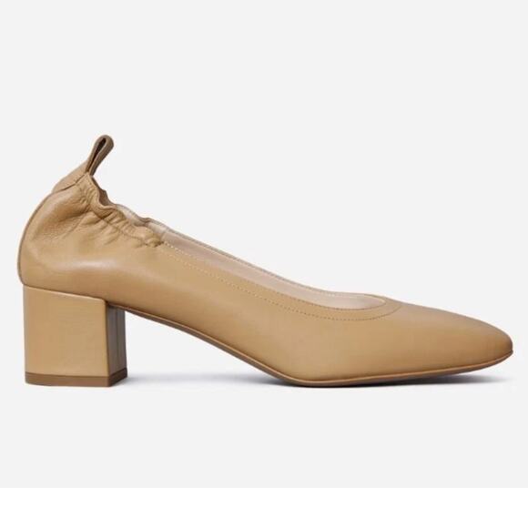 Everlane The Day Heel Light Taupe Size 9 Block Heel Ballet Inspired NEW w/o Box